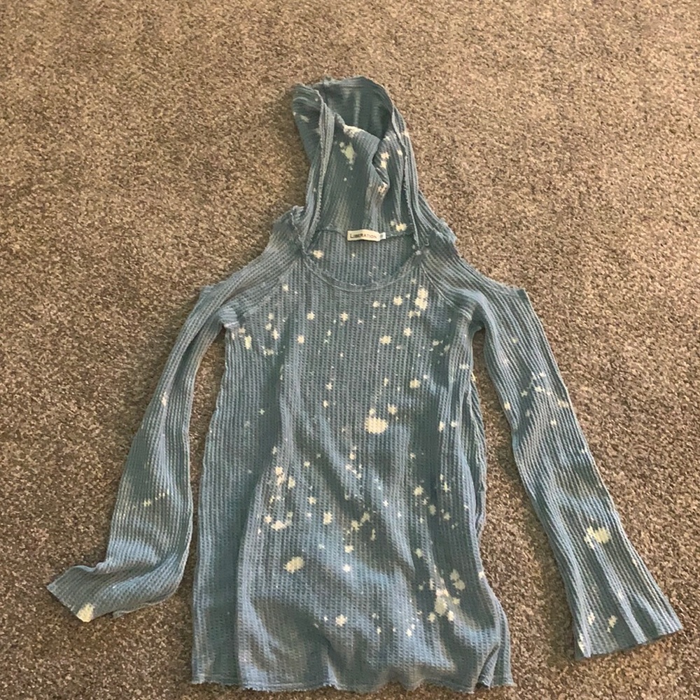 Liberation, size small hoodie open shoulders
